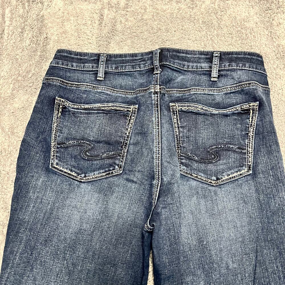 Silver Jeans Womens 18 Avery Skinny Crop Distressed Blue Denim Pants - Picture 4 of 11